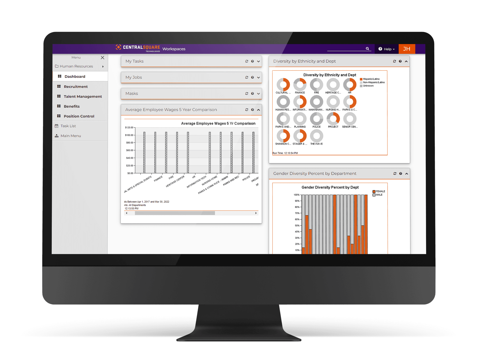 A desktop mockup of the Analytics dashboard.